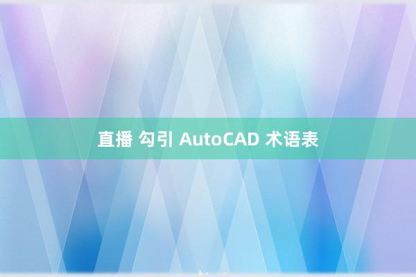 直播 勾引 AutoCAD 术语表