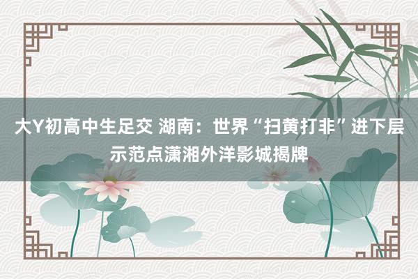 大Y初高中生足交 湖南：世界“扫黄打非”进下层示范点潇湘外洋影城揭牌