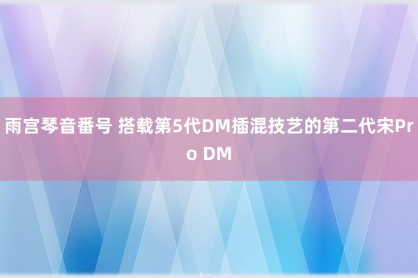 雨宫琴音番号 搭载第5代DM插混技艺的第二代宋Pro DM