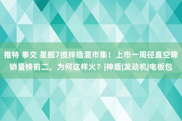 推特 拳交 星舰7搅拌插混市集！上市一周径直空降销量榜前二，为何这样火？|神盾|发动机|电板包